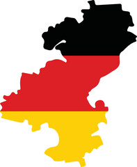 Simple flat blank vector flag map of the German regional capital city of ULM within the flag of GERMANY