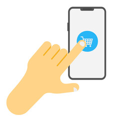 Shopping online concept with smartphone and cart