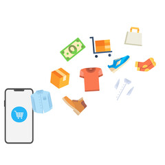 E commerce. Buy online goods in shopping cart