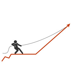 Person stands on graph and pulling it