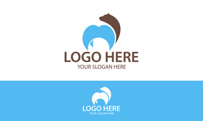 Blue Color Dental Blue Bear Logo Design