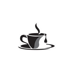 a cup of coffee icon logo vector design template