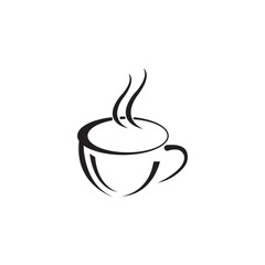 a cup of coffee icon logo vector design template