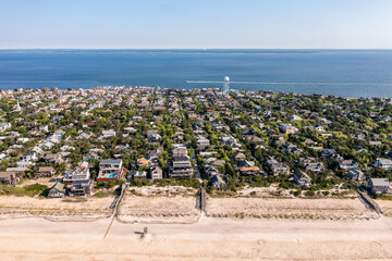 Aerial view of Ocean Beach, Fire Island, NY