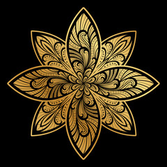 ornamental lotus flower, vector artwork