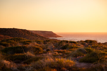 Warm sunset at the coast of Western Australia