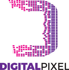 Digital Pixel Letter Logo