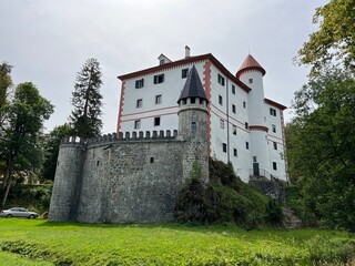 Fototapeta na wymiar Sneznik Castle, Schloss Schneeberg - Stari trg pri Lozu, Slovenia (Grad Snežnik or Dvorac Snežnik - Stari trg pri Ložu, Slovenija)