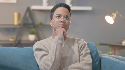 Portrait of Pensive African Woman Thinking