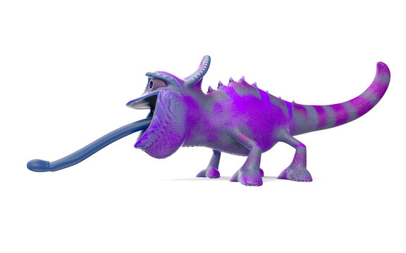 chameleon in action side view