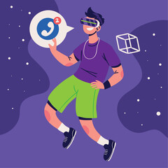 man using metaverse glasses