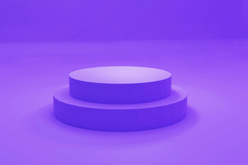 New 3D illustration Rendered Stage design background with empty podium wallpaper. Bright purple stage design