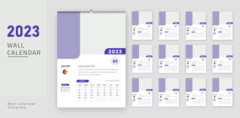 2023 wall calendar template design