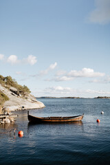 traditional row boat archipelago in finland