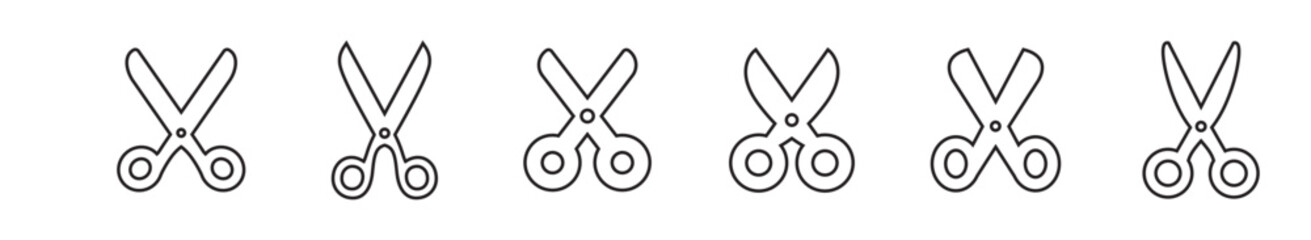 Scissors icon set. Simple pictogram. Isolated.