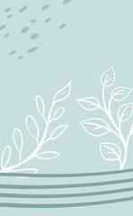 Abstract floral vector backgrounds with copy space for text. Social media stories, posts, highlights templates.