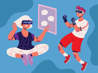 man and woman in the metaverse