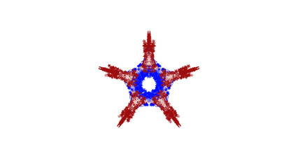Red, white and blue patriotic star shape overlay