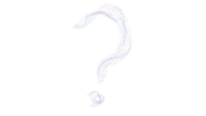 Purple and blue dreamy fantasy dot swirls question mark overlay