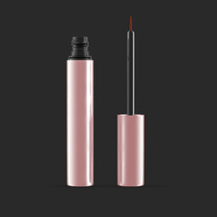 Gold lash serum open bottle mockup isolated