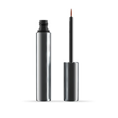 Fototapeta premium Black lash serum open bottle mockup isolated