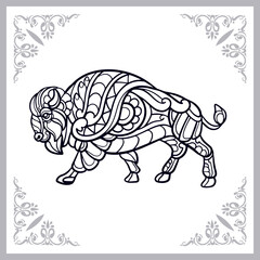bison zentangle arts isolated on white background © REYYARTS