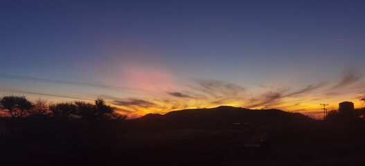 sunset in the mountains