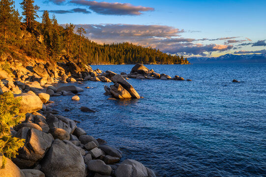 Sunset above Lake Tahoe in California