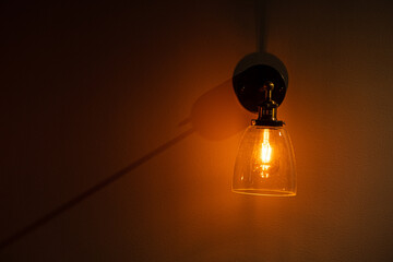 retro lamp in the cafe