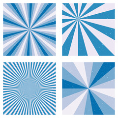 Artistic vintage backgrounds. Abstract sunburst covers with radial rays. Charming vector illustration.