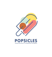 Popsicle logo design template. Ice cream creative symbol concept. Vector illustration.