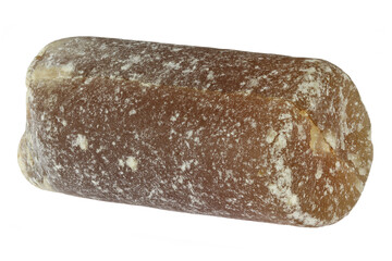 belemnite from the Baltic Sea coast in Waabs, Germany isolated on white background