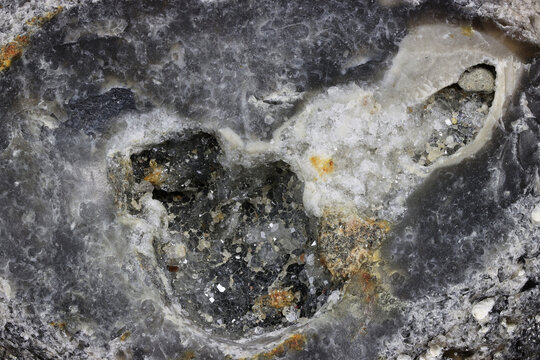 flint with quartz the Baltic Sea coast in Waabs, Germany