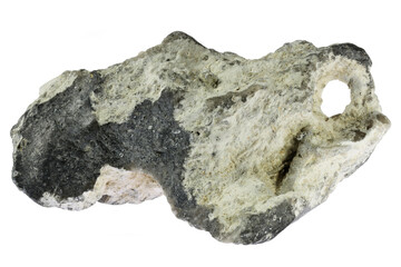 adder stone from the Baltic Sea coast in Waabs, Germany isolated on white background