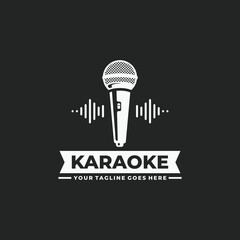 Karaoke logo design vector illustration