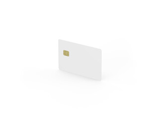 Bank card on white background