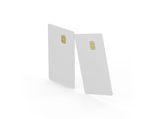 Bank card on white background