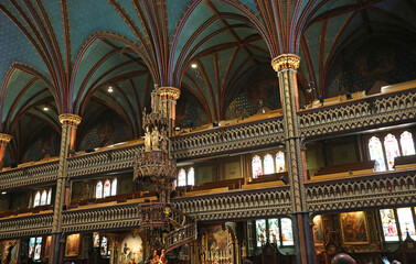 The side gallery and the ambo - Notre Dame Basilica - Montreal, Canada