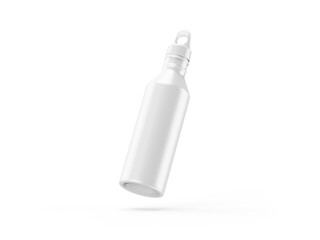Metal water bottle on white background