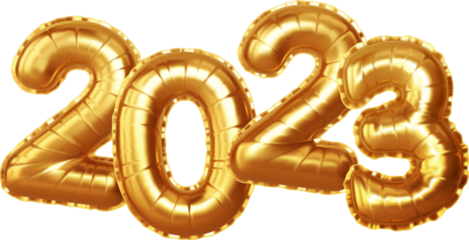 2023 New Year gold balloons