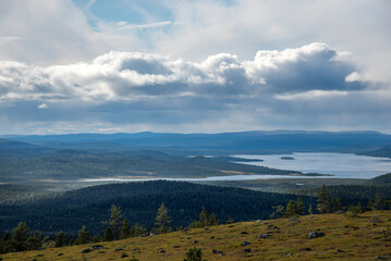 Tundra landscape in Lapland Finland
