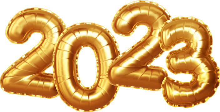2023 New Year gold balloons