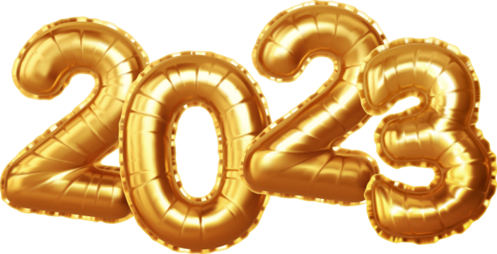 2023 New Year gold balloons