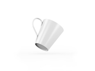 White mug on white background