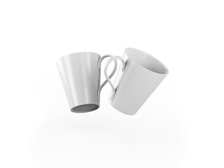 White mug on white background