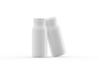 Yogurt drink bottle on white background