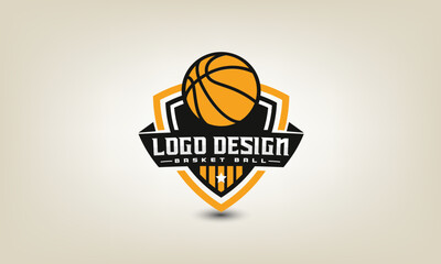 Illustration of modern basketball logo