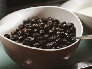 fresh and delicious olives at the hotel buffet