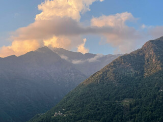 mountains in the morning