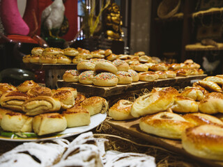 delicious pastries at a hotel buffet